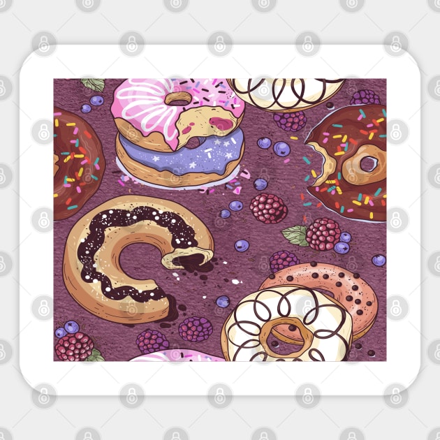 Donut Purple Pattern Sticker by SomebodyArts